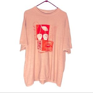 Urban Outfitters Pink Oversized Graphic Shirt